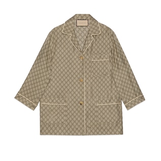 GG Supreme print silk shirt