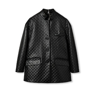 GG embossed leather jacket