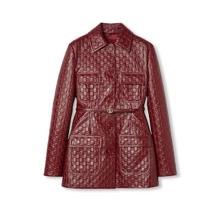 GG embossed leather jacket