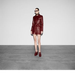 GG embossed leather jacket