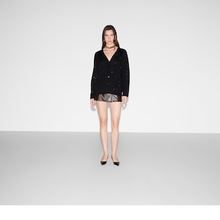 Fine wool GG crystal cardigan