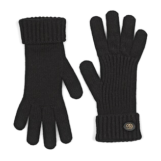 Wool cashmere gloves with Double G