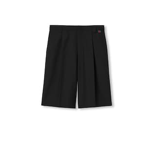 ウェブ ストライプ ウールブレンドツイル ショートパンツ