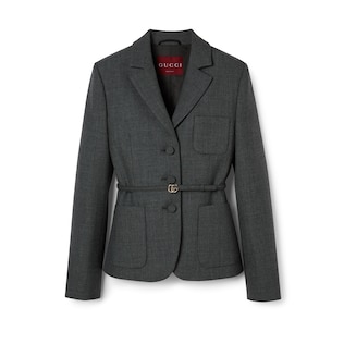 Single breasted wool grisaille jacket