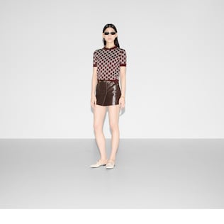 Reversible GG wool jacquard top