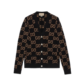 Cárdigan de jacquard de lana con GG