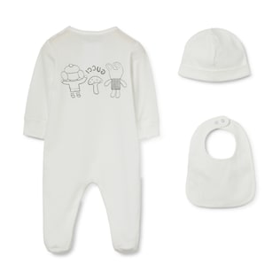 Baby printed three-piece gift set