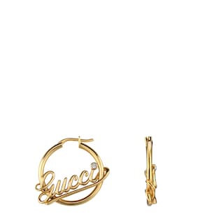 Hoop earrings with Gucci script