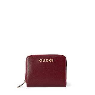 Mini wallet with Gucci script