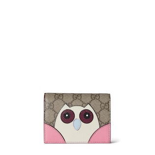 GG mini wallet with owl detail