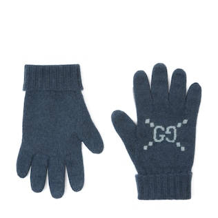 GG cashmere jacquard gloves
