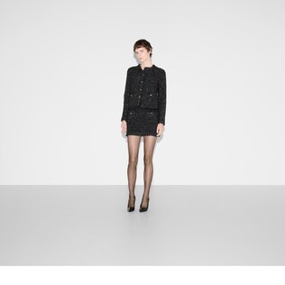 Lamé and viscose mini skirt