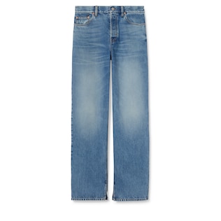 Hose aus Denim mit Gucci Etikett