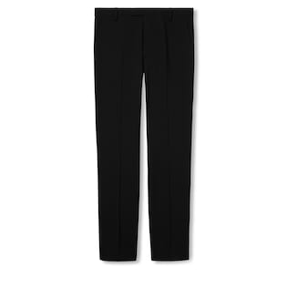 Hose aus Wollgabardine mit Stickerei