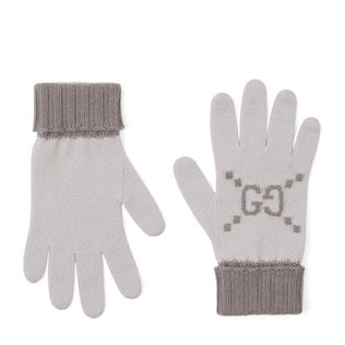 GG cashmere jacquard gloves