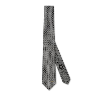 Horsebit silk jacquard tie