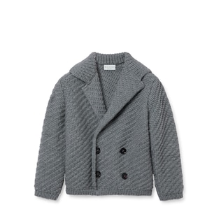 Kinder-Cardigan aus Wolle mit Web