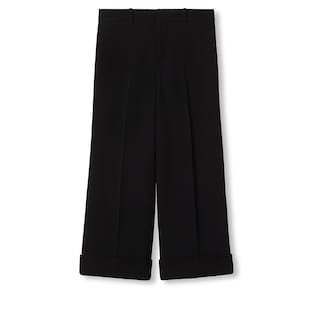 Hose aus Viskose-Sablé mit Stickerei