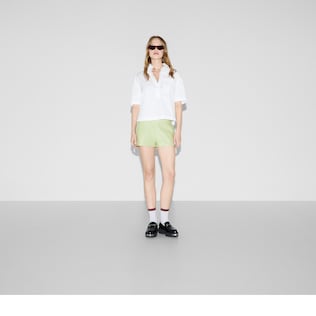 Embossed cotton poplin shirt