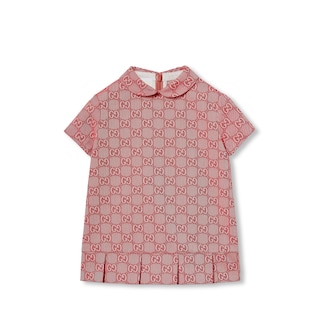 Abito neonato in twill di cotone GG