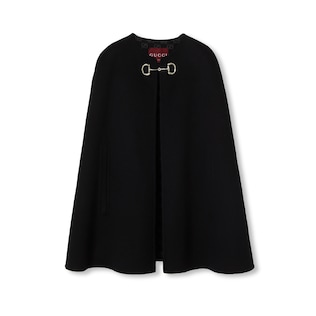 Wool and silk Horsebit cape