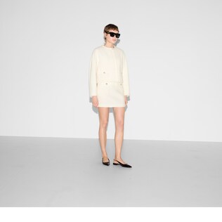 Wool bouclé mini skirt