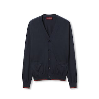 Cardigan aus Wollstrick mit Web