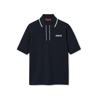 Embroidered cotton piquet polo shirt