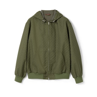 GG cotton ripstop hooded jacket