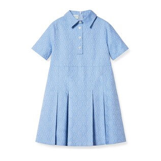 Children's cotton dress with GG Shadow
