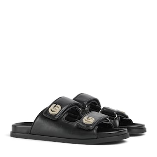 Women's sandal with crystal Double G