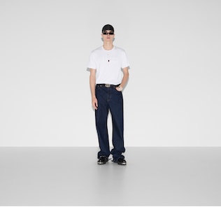 Embroidered cotton jersey T-shirt