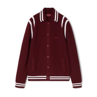 Knit wool cardigan with embroidery