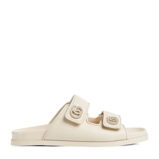 Women's sandal with crystal Double G