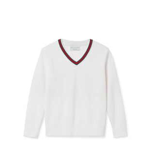 Children's embroidered cotton sweater