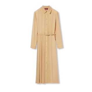 Chain and belt silk jacquard dress