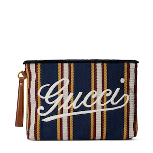 Cartera de mano de lona bordada tamaño grande