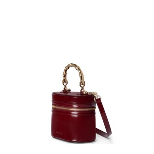 Mini vanity bag with bamboo handle