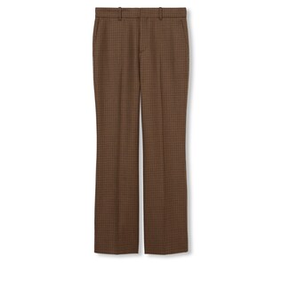 Embroidered houndstooth wool pants
