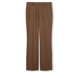 Embroidered houndstooth wool trousers