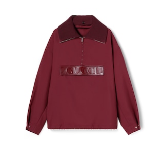 Embossed gabardine bomber jacket