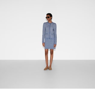 Fine cotton crewneck cardigan