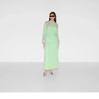 Silk chiffon creponne top