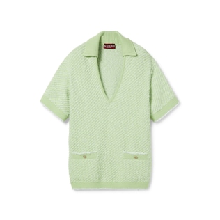 Cotton blend polo top