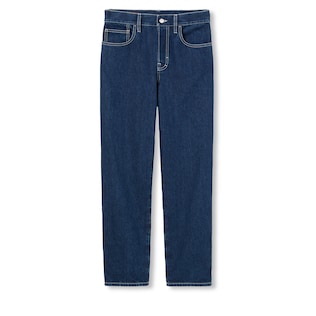 Schmale, verkürzte Hose aus Denim mit gelasertem Detail