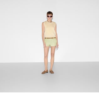 Fine GG cotton sleeveless top