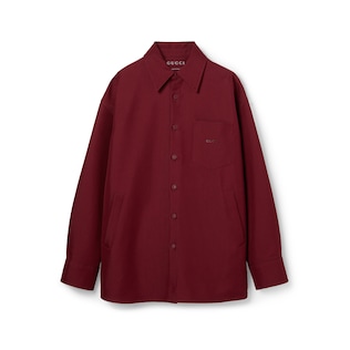 Cotton-blend gabardine oversize shirt