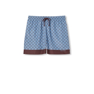 Short de bain technique en popeline imprimée
