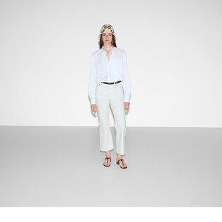 Cotton poplin shirt with Gucci logo