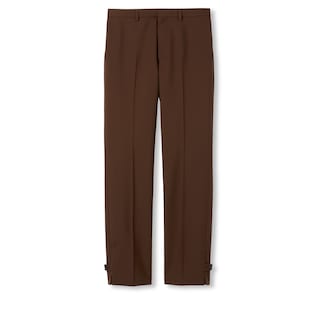 Embossed wool twill pants